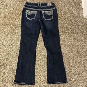 Maurices Bootcut Jeans 7/8 Reg Dark Wash Embellished Sequin Pockets